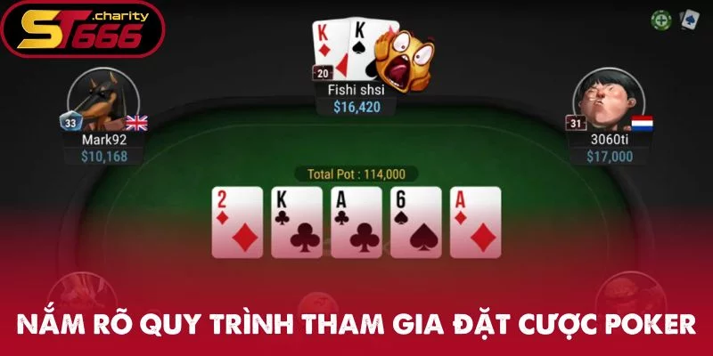 Nắm rõ quy trình tham gia đặt cược Poker