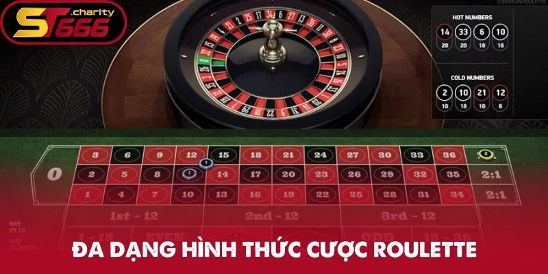 Đa dạng hình thức cược Roulette